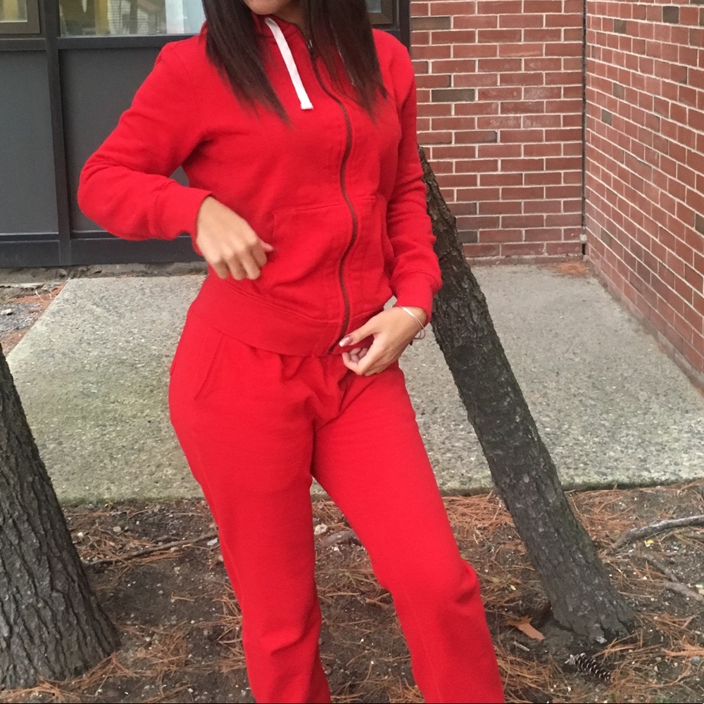 Men’s Red polo sweat suit